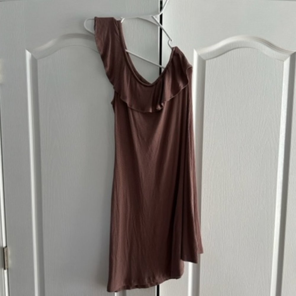 American Eagle Outfitters Dress Stunning One Shoulder Frilled Ribbed
